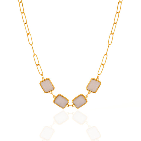 Bria Silver Moon Stone Necklace