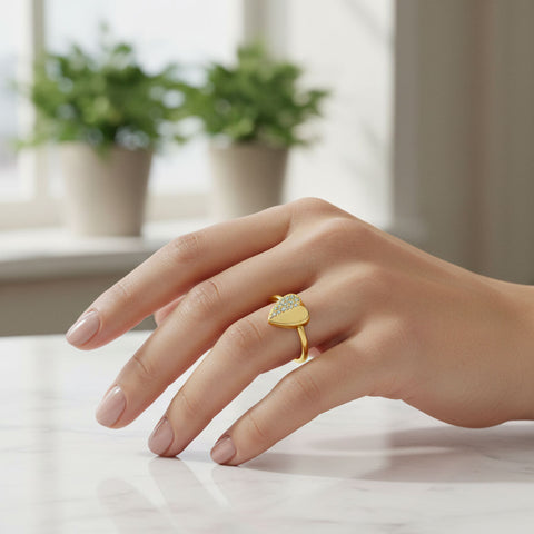 Meya Silver Heart Adjustable Ring