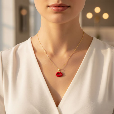 Elya Silver Enamel Necklace