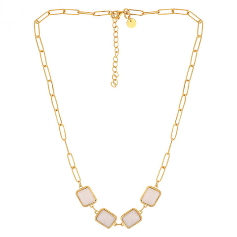 Bria Silver Moon Stone Necklace