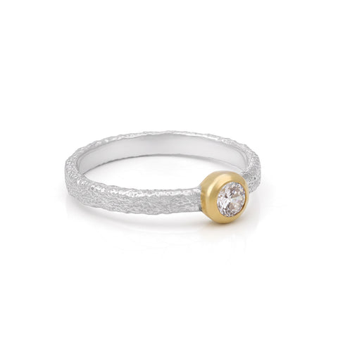 Sia Silver Two Tone Adjustable Ring