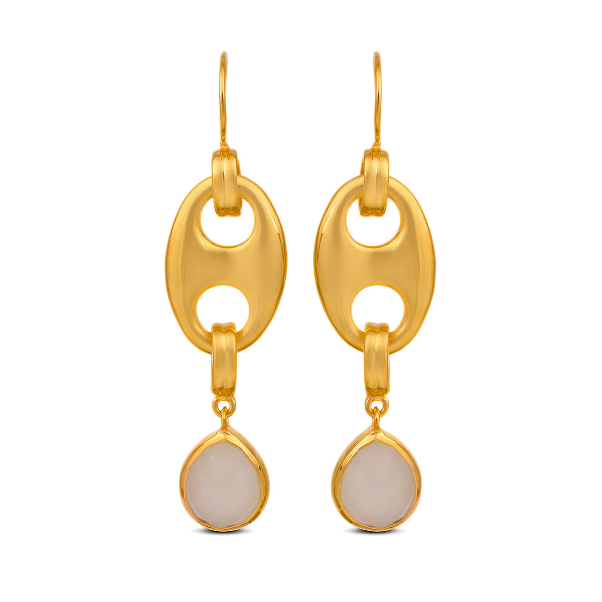 Sia Silver Moon Stone Earrings