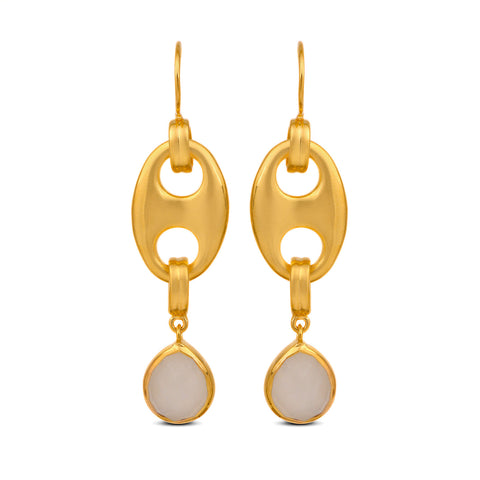 Sia Silver Moon Stone Earrings