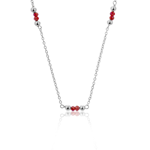 Anna Silver Crystal Necklace