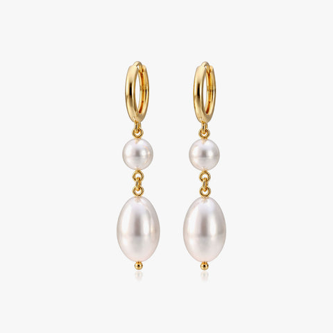 Anna Silver Dangle Pearl Earrings