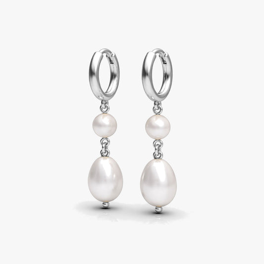 Anna Silver Dangle Pearl Earrings