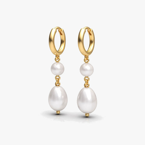 Anna Silver Dangle Pearl Earrings