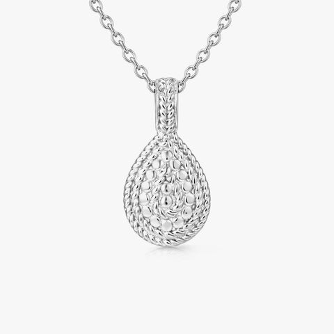 Jia Silver Embossed Necklace