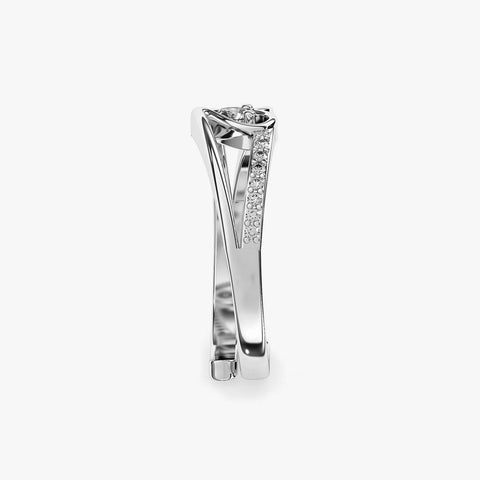 Drea Silver Heart Zirconia Adjustable Ring