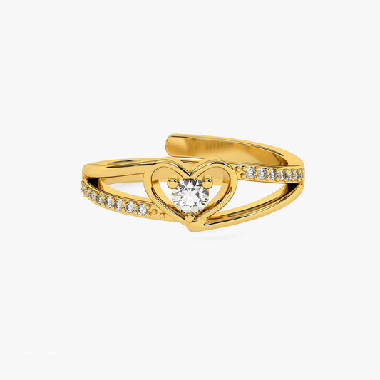 Drea Silver Heart Zirconia Adjustable Ring