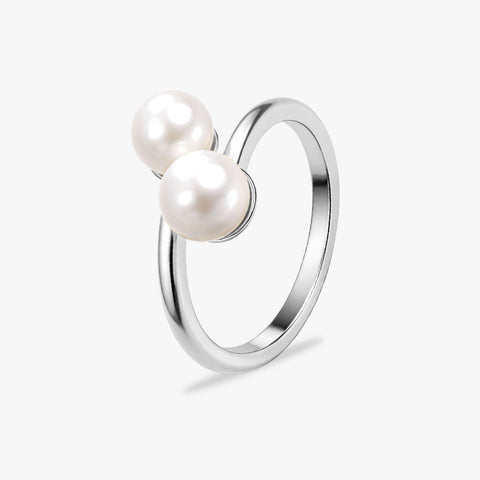 Anna Silver Pearl Adjustable Ring