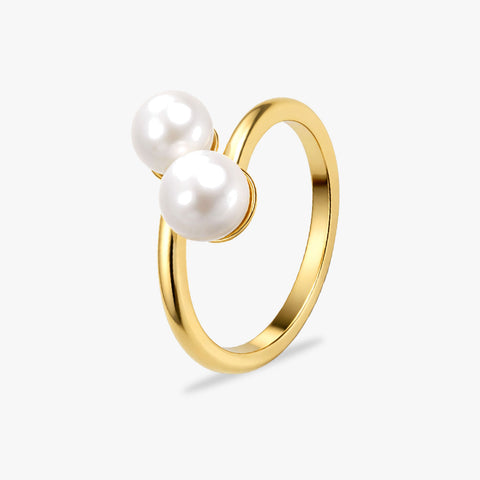 Anna Silver Pearl Adjustable Ring