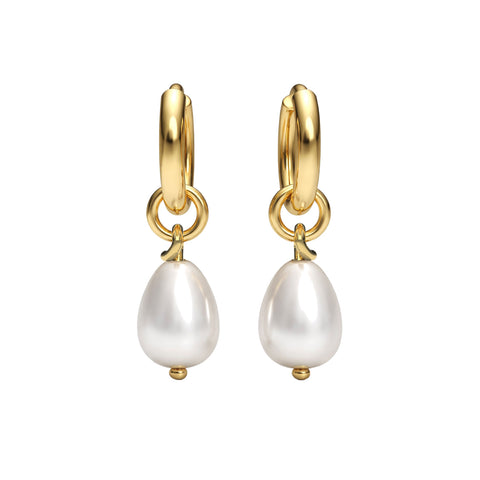 Kate Silver Round Pearl Earrings