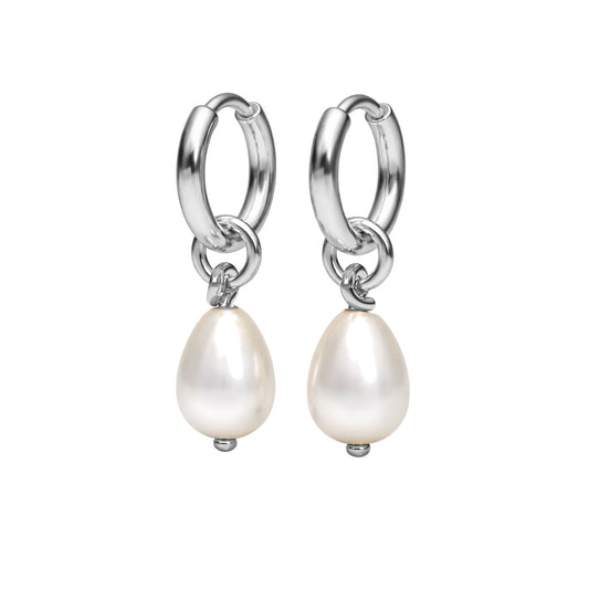 Kate Silver Round Pearl Earrings
