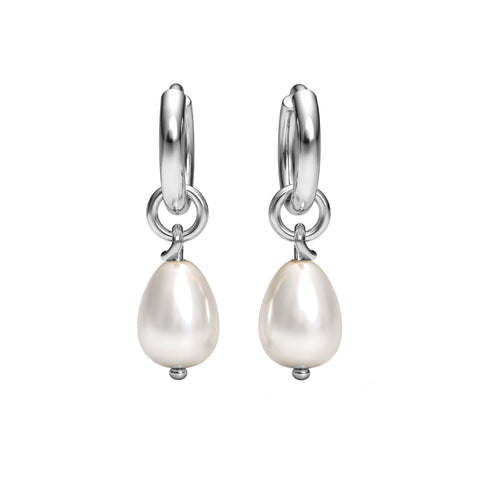 Kate Silver Round Pearl Earrings